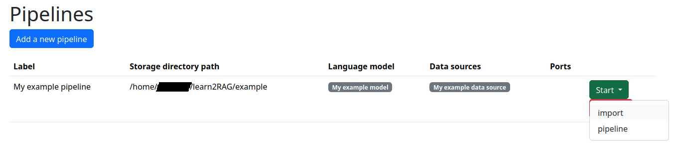 configurator pipeline start